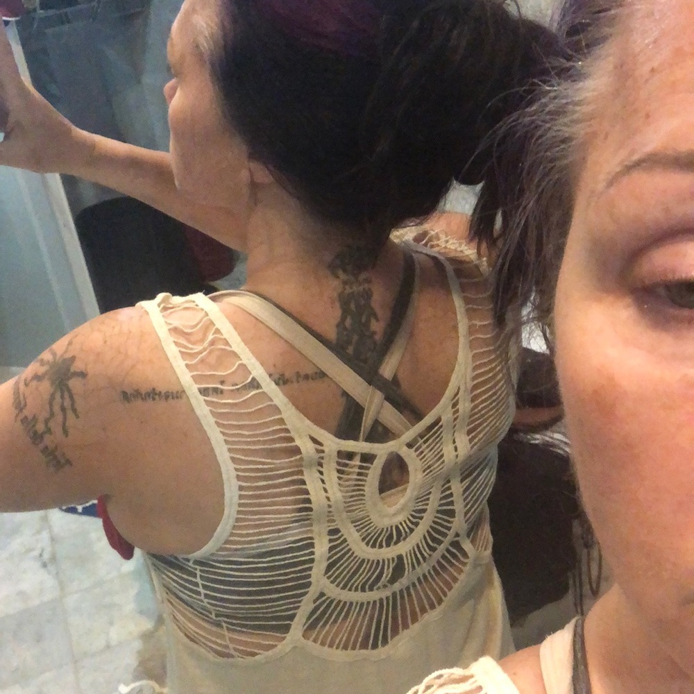 NWT cream sleeveless sweater with web back